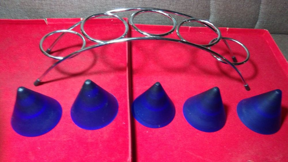 Стар свещник цветно стъкло и метал - за ценители