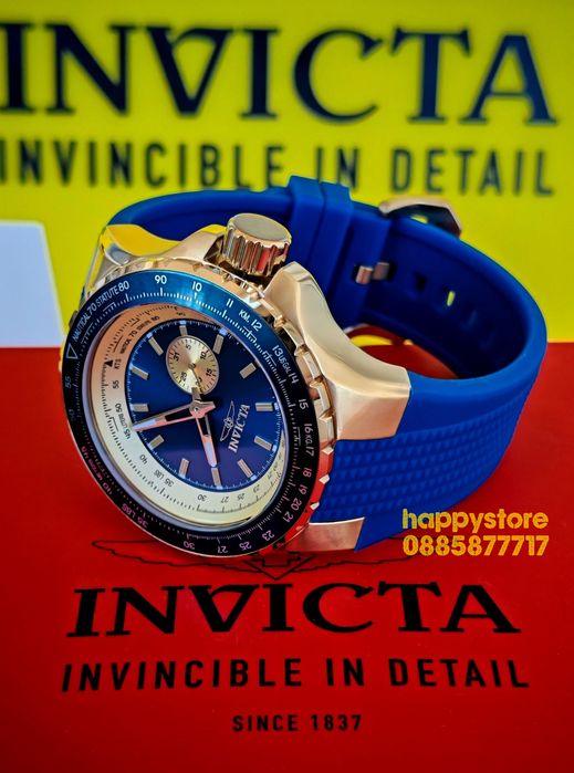 INVICTA Aviator Blue/Gold 50 mm, Инвикта нов ръчен часовник