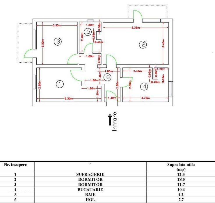 Apartament 3 camere decomandat | Zona Parcul Tineretului | Complet mobilat si utilat