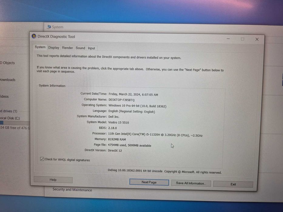 Dell Vostro 5510 i5-11320H, 500GB SSD, 8GB Ram, Factura & Garantie