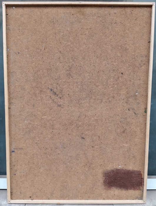 Tablou vechi - biserica - semnat Bernea