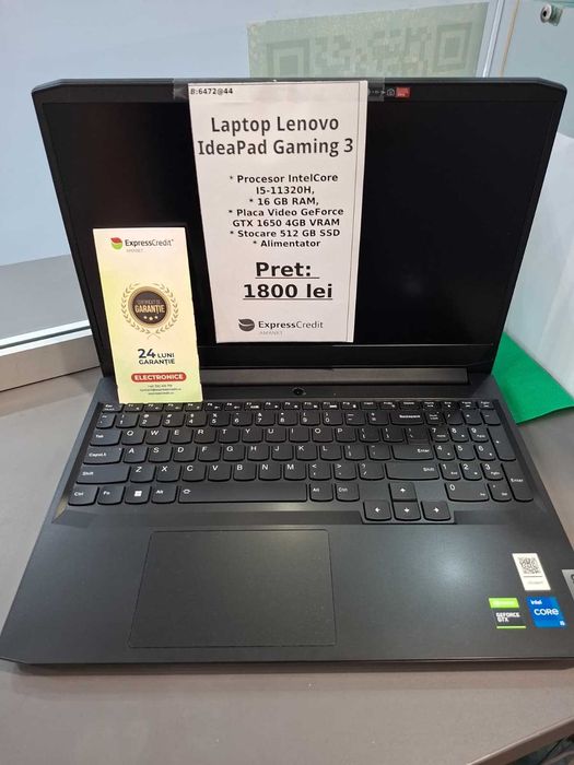 Laptop Lenevo IdeaPad Gaming 3(AG44 Bc2 B:6472)-Garantie 2 ani!