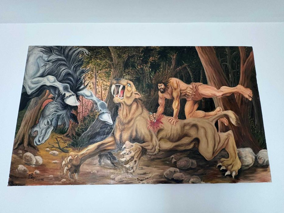 Vand pictura ulei pe panza 173x99 cm