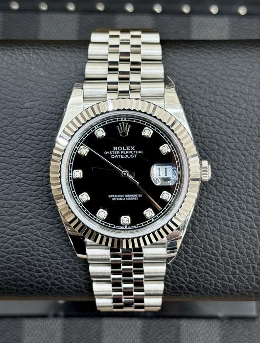Rolex Date-Just Diamond 41 Black Dial ETA 3235