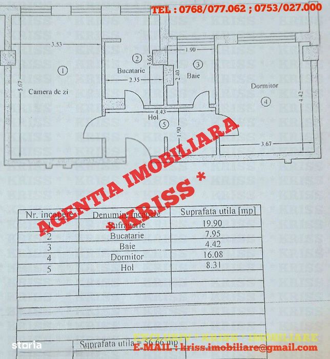 NOU! Apartament 2 Camere CRAIOVEI Bloc 2010 CF. 1 DEC. 57 Mp. Utili