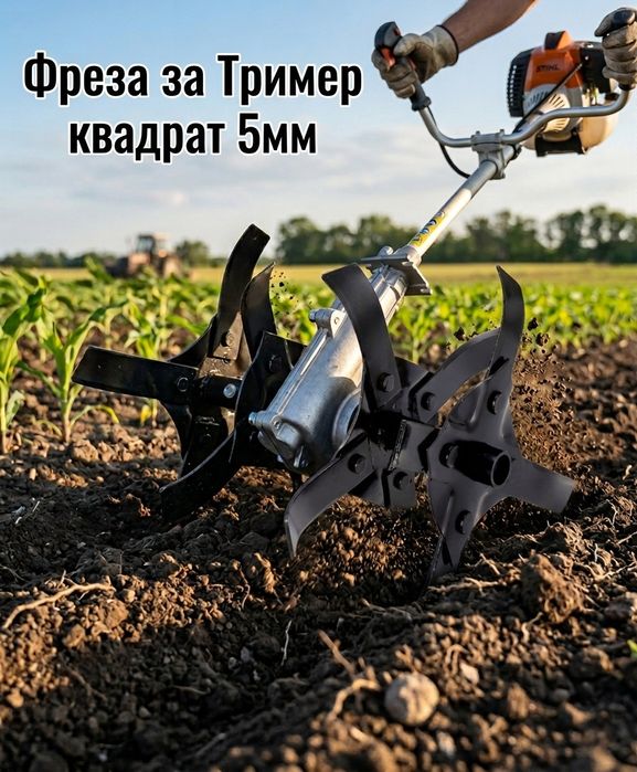 Приставка Фреза за бензинови Тримери ЗА 7-9 ШЛИЦИ И КВАДРАТ