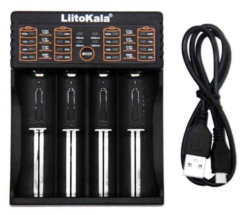 Функция Powerbank Автоматично Зарядно Устройство Liitokala Lii-402 18650 Мощно с 4x Независими Слота Всеки Зарежда Различен Модел Батерии Едновременно