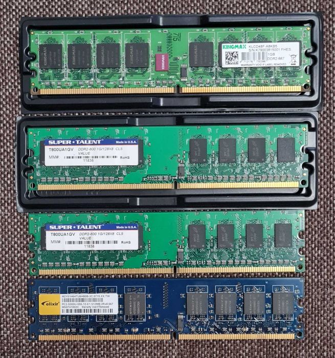 Memorii ram Kingmax, Super Talent si Elixir de cate 1 GB.