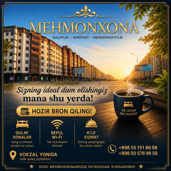 Jizzaxdagi eng yaxshi va qulay xostel – narxlar arzon, sifat yuqori!