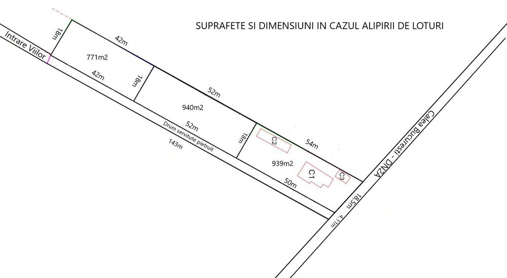 Teren casa Manasia DN2A | Loturi 380-560 mp | Utilități