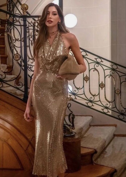 Рокля в златно Zara