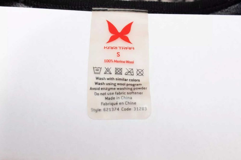 Kari Traa дамска блуза черно сива термо бельо от мериносна вълна S