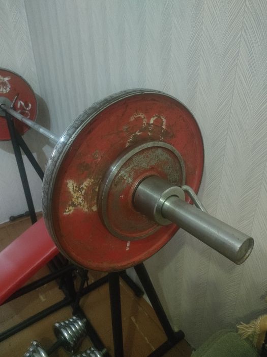 Штанга с гантелями