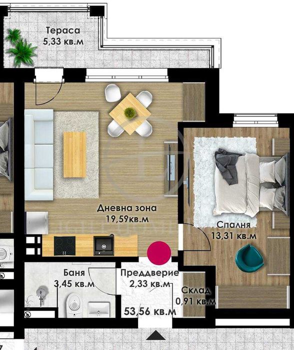 Реф. 3407 Двустаен Пред акт 15 Еврохоспитал