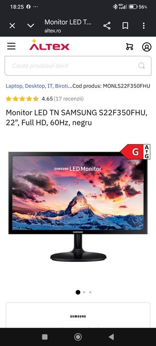 Vând doua monitoare led cu Hdmi pt camere video ,gaming sau conectate la PC