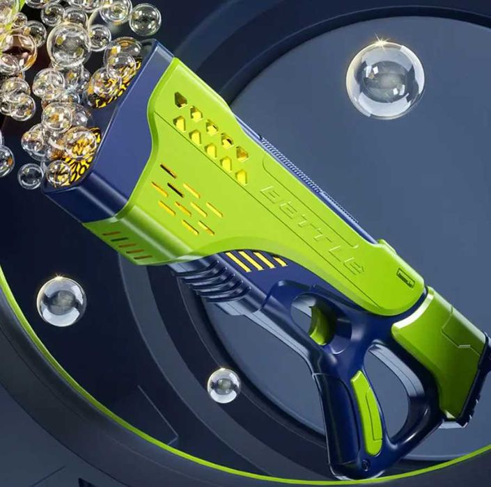 Mega Pistol cu Baloane de Sapun, Model Dublu cu 20 Orificii, Rezervor