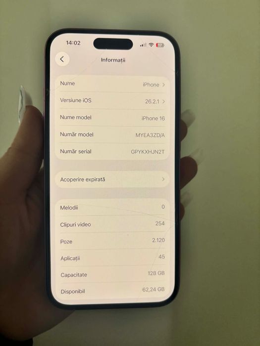 Iphone 16 roz in stare perfecta