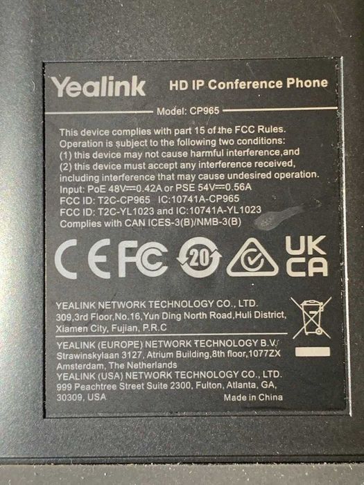 Yealink CP965 Teams / Zoom