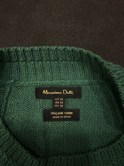 Зелен плетен потник Massimo Dutti