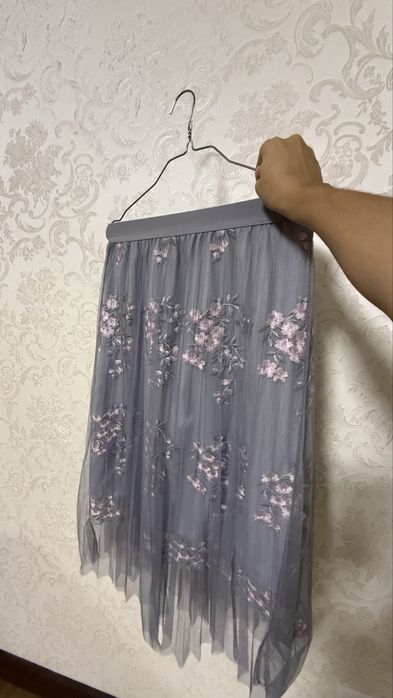 Юбка сетка с вышивкой