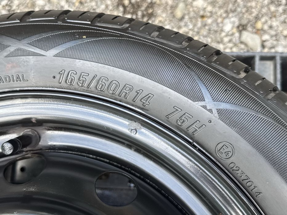 2бр.НОВИ ДЖАНТИ 14цола 4x100+ГУМИ 165/60/14-Toyota,Kia,Hyundai,Mazda