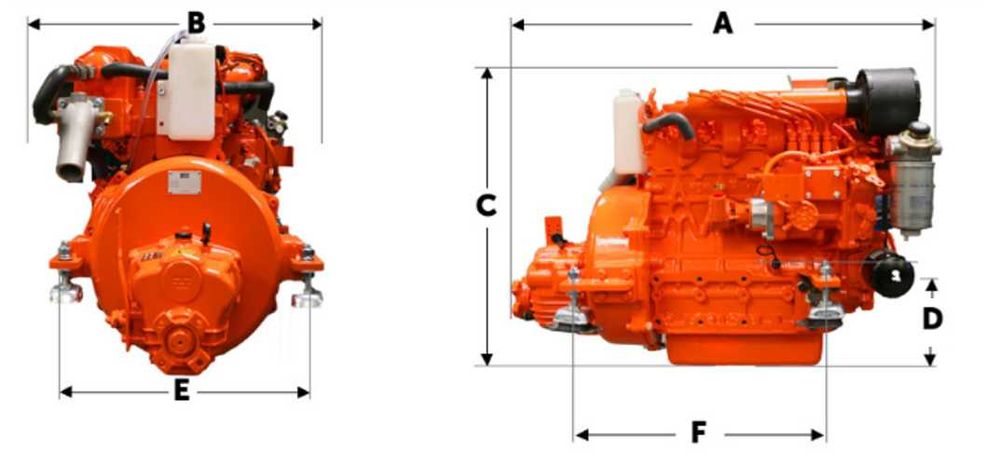 Motor marin Volvo Penta MD2040 cu tablou de bord
