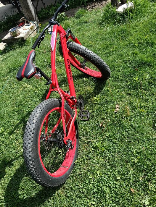 Vând bicicleta  Bicicletă FatBike Fulger by Caraiman, roți 20 inch, cauciucuri groase, frâne pe disc, roșie
