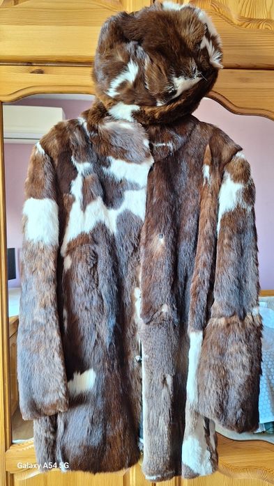 Кожено палто с естествен косъм