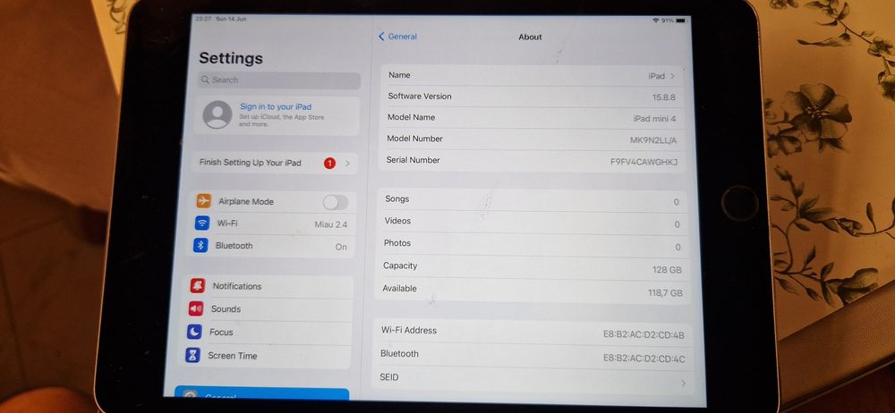 iPad Mini gen 4 - 128 gb
