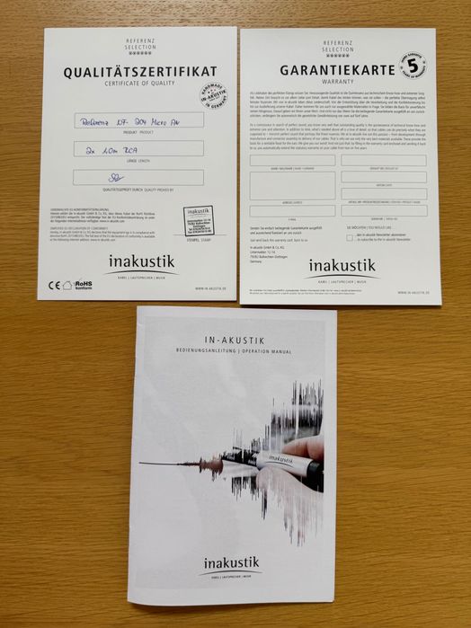 Inakistik Reference NF-204 RCA стерео аудио кабел - 1,00м