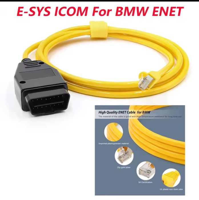 Cablu BMW ENET icom – Codare, ISTA, eSys, activare funcții F/G/I