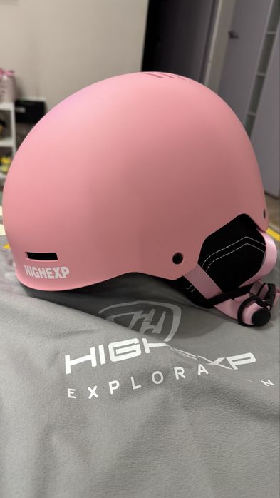 Шлем горнолыжный Highexperience (розовый, с чехлом)
