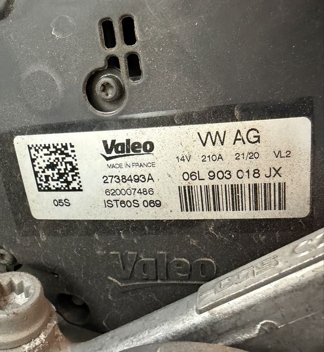 Alternator Audi A4 B9, A5 8W, Q5 FY, A6 C8, A7 4K 2.0 TFSI, 06L903018JX