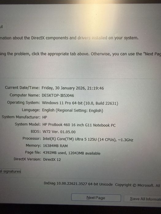 Laptop HP ProBook 460 G11 Ultra 5 16GB DDR5 SSD 512GB 16” WUXGA