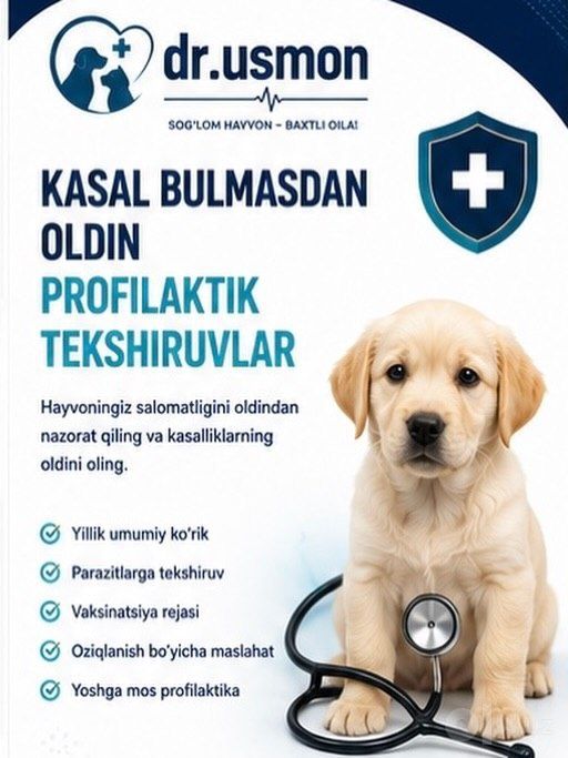 Sifatli veterinariya xizmati 24/7