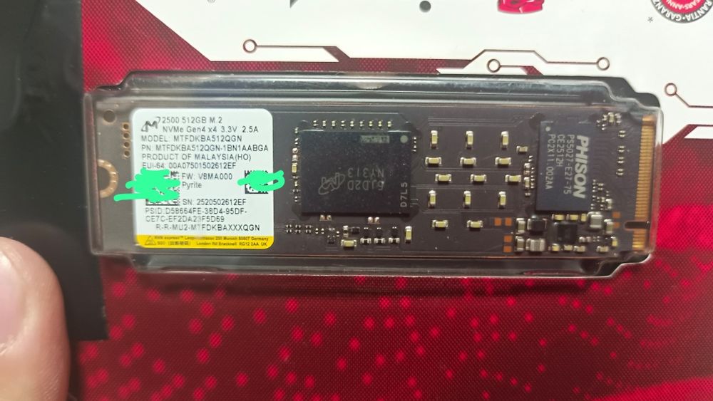 SSD Micron 2.500: 512GB M.2 NVMe PCIe 4.0