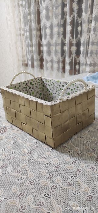 Корзинки плетённые из джута