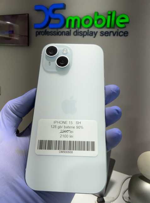 iPhone 15 Blue– SH, 128 GB – Facem si buy-back