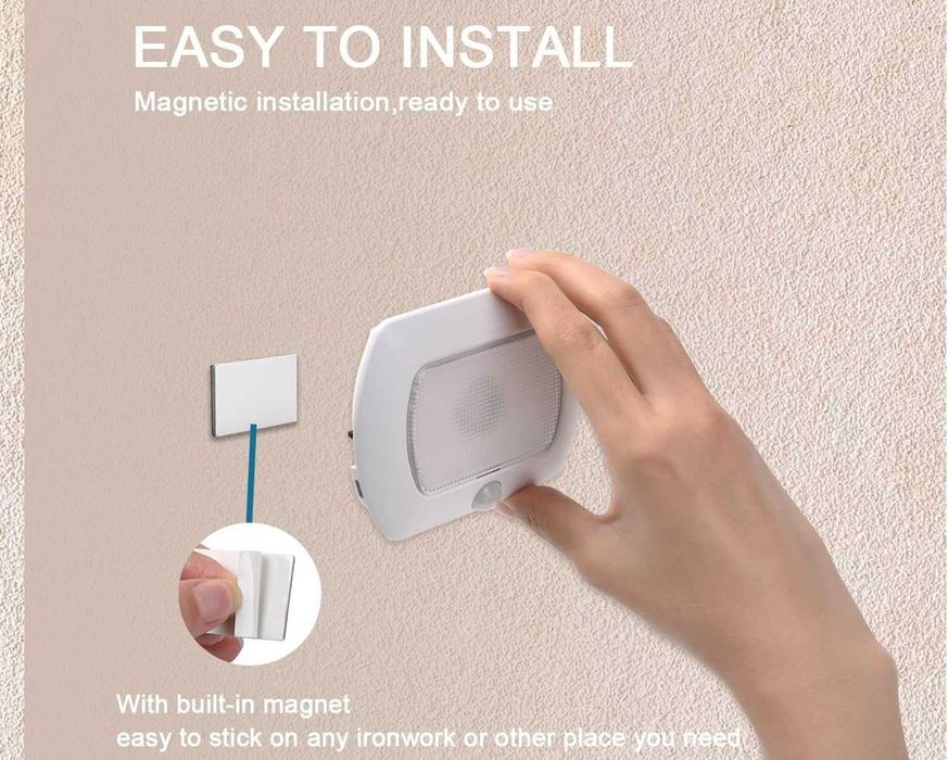Комплект 2 броя LED нощни лампи с датчик за движение, USB зареждане