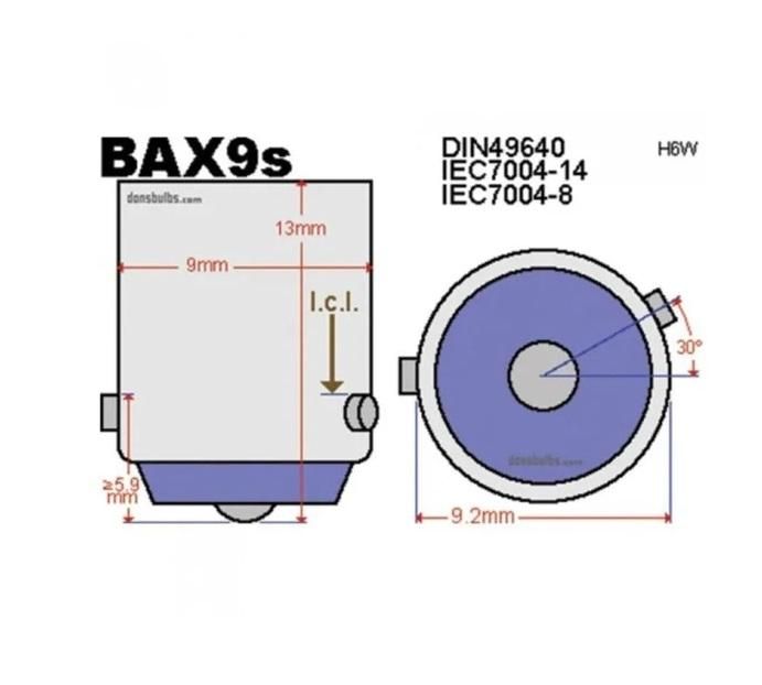 крушка vision h6w bax9s 12v 3x 5050 smd led, canbus, бяла, 2 броя ...