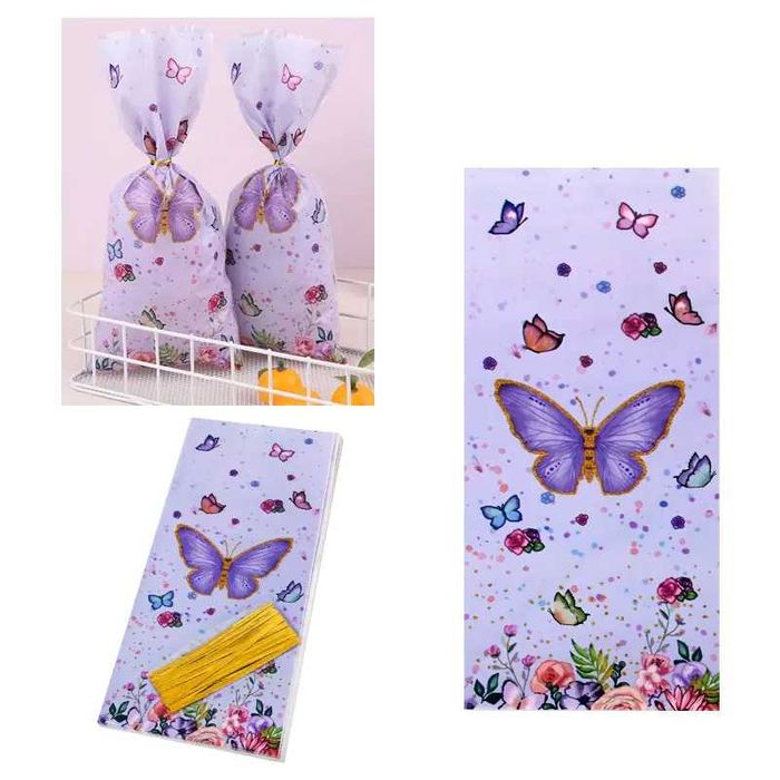 Плътни найлонови торбички с ушички за лакомства и подаръци