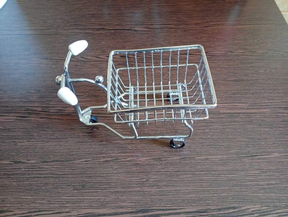 Mini coș de cumpărături metalic suport birou