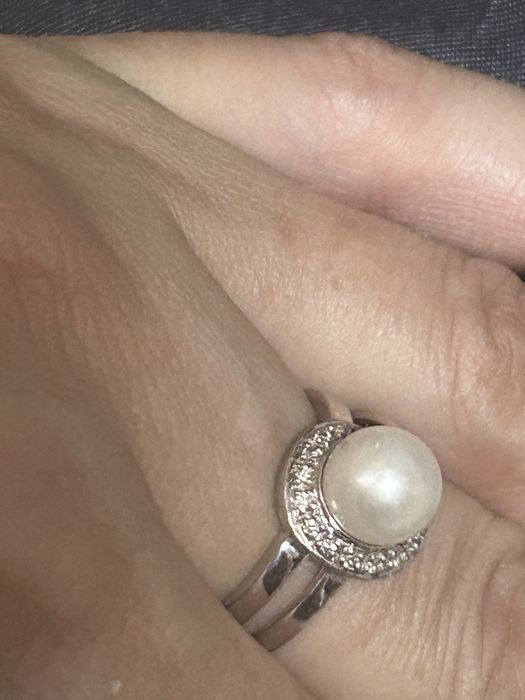 Кольцо 585 белое золото