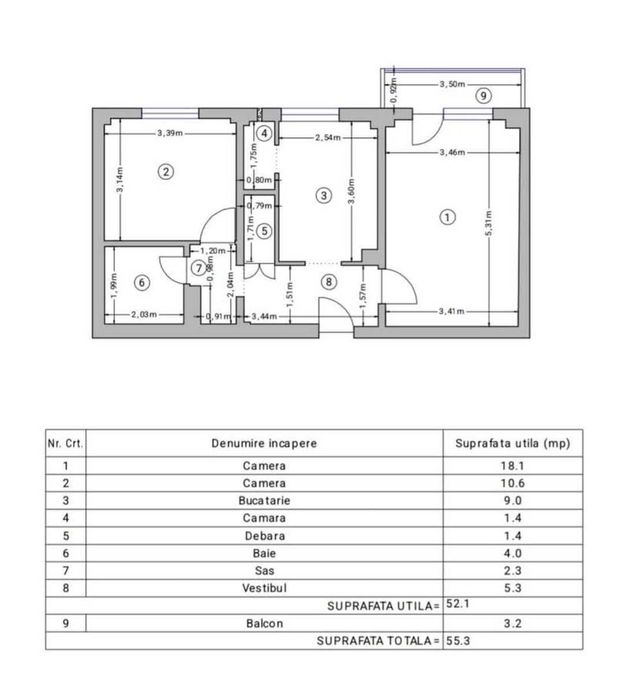 Apartament 2 camere in Sebastian