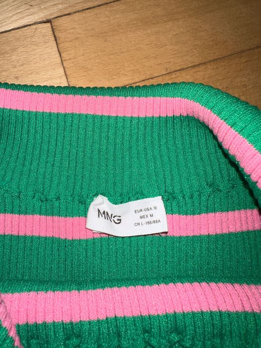 pulover mango verde/roz