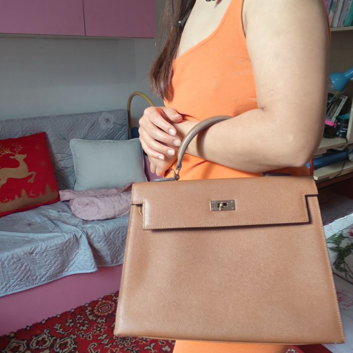 Сумочка hermes  коричневая ключ