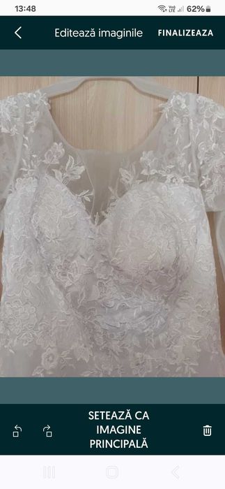 Rochie mireasa, alba, noua, L