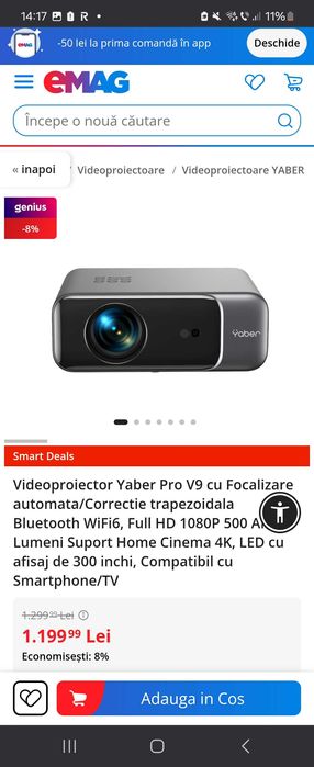 Proiector Yober 9 pro + ercan proiectie ( pânza)