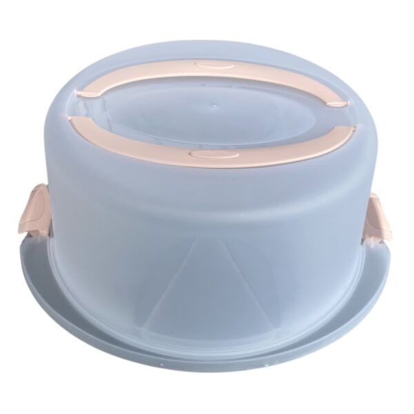 Platou tort cu capac din plastic rotund, 30.4x16 cm, H 12,5 cm