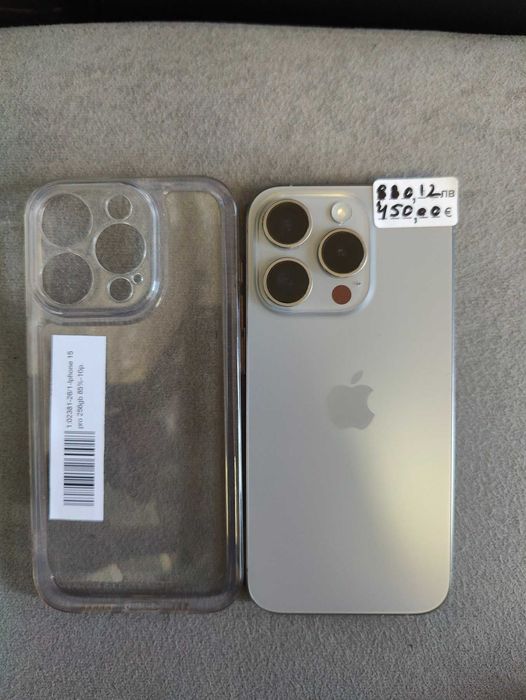 Iphone 15 pro 256gb 85%  Много добро състояние